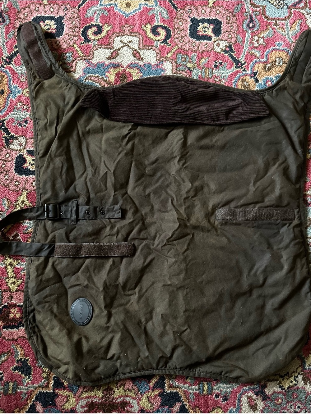 Barbour Olive Green Waxed Dog Coat XL